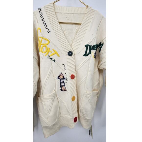 New NWT Cable Knit Long Sleeve Open Front Cardigan Sheep V-Neck Button Down S - Picture 8 of 12